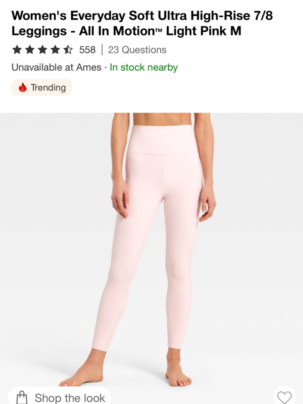 All in motion High-Waist Light Pink Leggings